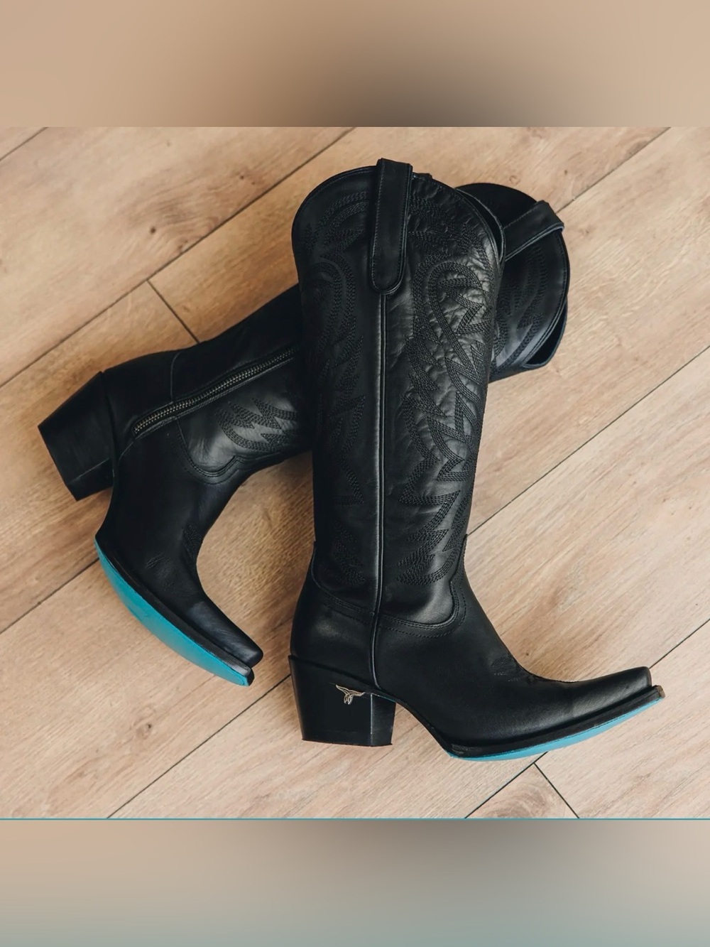 Lane Smokeshow Jet Black Western Boots Size 8 BNWT & Box
